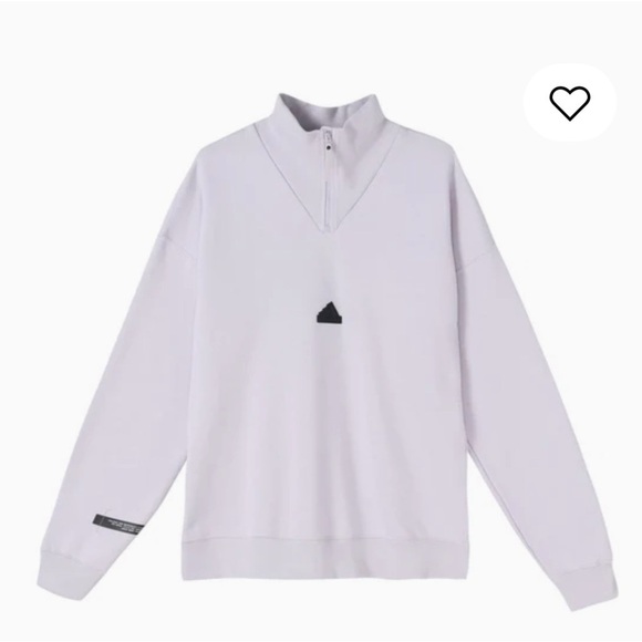 Men's adidas 1/2-zip Solid Color Small Logo Half Zipper - Picture 3 of 9